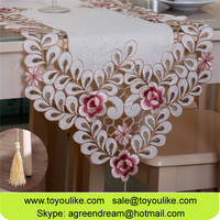 Toyoulike Jacquard Cutwork Embroidered Polyester Table Runner...