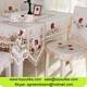 Wholesale Flower Embroidered Polyester Dining Table Cloth Chair Cover Set Table Runner Cushion Cover