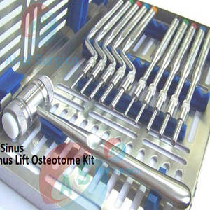 Wholesale dental sets: Dental Sinus Lift Osteotomes Kit Straight Off Set Concave Mead Mallet Cassette