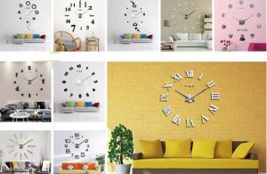 Wholesale clock: 3D Digital Wall Clock DIY Acrylic Quartz Large Size Wall Clock