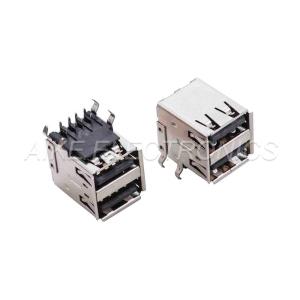 Wholesale Connectors: Double-deck(2 IN1) USB 2.0 A Type Female,Right Angle,Double-layer DIP Type