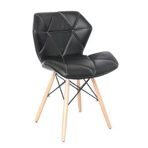 Wholesale pvc leather: Strong PVC Leather 4 Metal Eiffel Style Legs Hotel Chairs for Dining Room