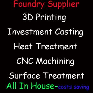 Wholesale 3d printing machine: China Foundry 3D Printing Precision Investment Casting CNC Machining Surface Treatment in House