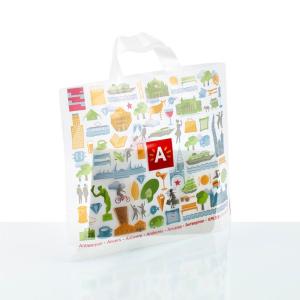 Wholesale vest carrier plastic bag: Custom Printed Heavy Duty Shopping Bag with Wholesale Soft Loop Handle Bag