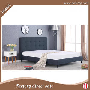  Modern Bedroom Furniture Platform Upholstered Fabric Double...