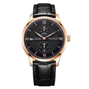 Wholesale watches for men: Men's Quartz Gold Watches Fashion Waterproof Leather Band Watch for Man Luminous Hour for Male Dress
