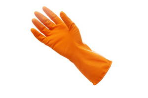 Dishwashing Gloves Flocking Gloves Orange Latex Gloves...