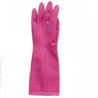 Dishwashing Gloves Flocking Gloves Pink Latex Gloves...