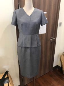 Wholesale silver: Fishtail Grey Color Dress Knee Length Short Sleeve Wholesale Price  V Neck Formal Dress