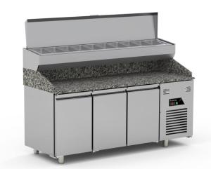 Wholesale pizza preparation: Counter Type Three Door Pizza Preparation Refrigerator