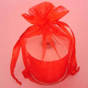 Wholesale Gift Bags: Exquisite Red Organza Drawstring Bag Jewelry Package