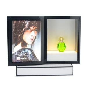 Wholesale accessory display rack: Acrylic Makeup Organizer Perfume Display Rack Cosmetic Advertising LED Display Stand 7454