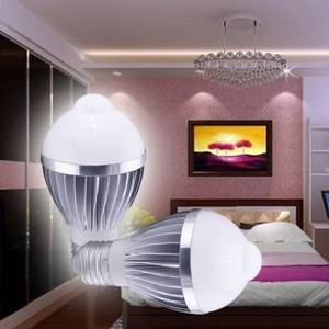 Wholesale led auto bulbs: PIR E27 5W LED Bulb Human Infrared Auto Motion Sensor Light White Lamp AC85-265V