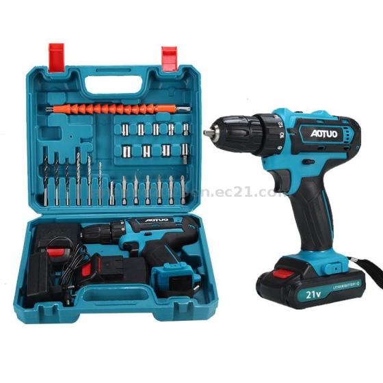 21V Rechargeable Power Screw Drivers Lithium Electric Drill Set ...