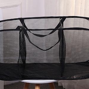 Wholesale woven wire mesh: Collapsible Three Compartment Laundry Basket, Partitioned Bathroom Grid Dirty Basket