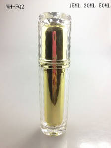 Wholesale acrylic bottle: Empty 15ml 30ml 50ml Luxury Cosmetic  Acrylic Gold  Bottle