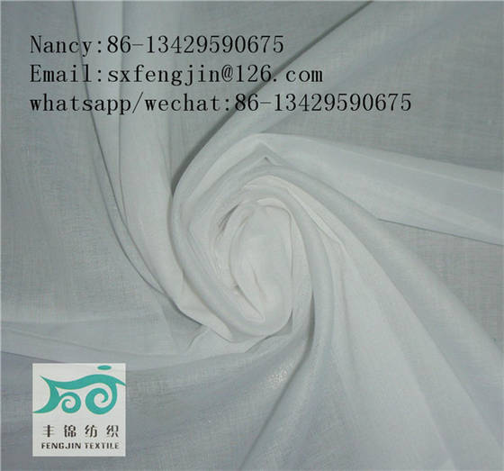 Sell white cotton voile fabric JC60X60 90X88