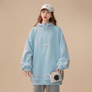 Wholesale hoody: Sweatshirt Spring Harajuku Hong Kong Style Bf Student Loose Versatile Solid Color Couple Hoodie