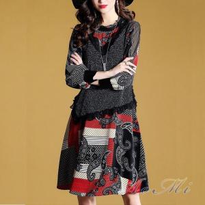 Wholesale dress skirt: Two Pieces of Mid-Length Flower Skirt Dress