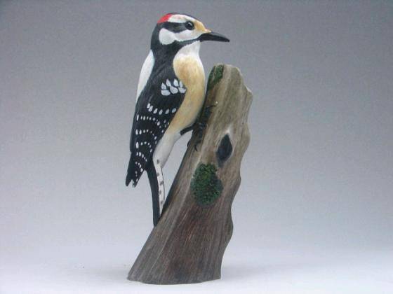 Store Downy Woodpecker Woodcarving