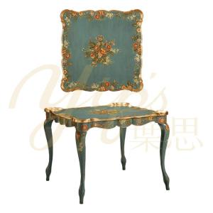 Wholesale Other Woodworking Machinery: European Luxury Light Blue Hand-painted Afternoon Tea Table