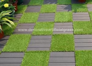 Wholesale flooring patio: Synthetic Backing Interlocking Decorative Artificial Grass Turf OEM ODM