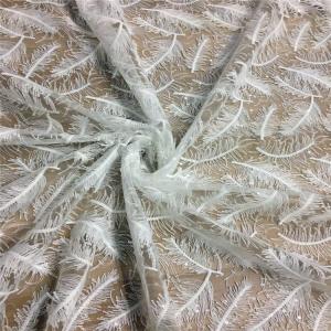 Wholesale bridal dress: 3D Sequined Spun Fabric Feather Design