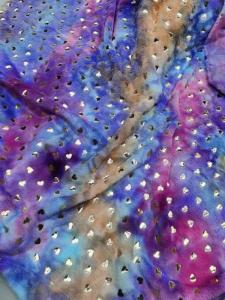 Wholesale printed tie: 100% Polyester Tie Dye Faux Fur Fabric Gold Foil Multi Color Printed Plus Fabric