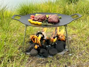 Wholesale integrated cooking range: Outdoor Cooking Corten Steel Fry Pan/Outdoor Cooking Camping Iron Grill Pan