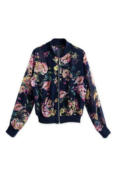 floral zip up jacket