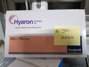 Wholesale Other Skin Care: Hyaron 2.5ml*10syringes/1Box - Sodium Hyaluronate 2.5ml/1box - Sodium Hyaluronate 25mg
