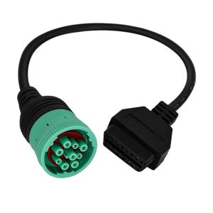 Wholesale gps tracking system: Truck 9 PIN OBDIIF Heavy Duty Adaptor (Green)