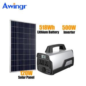 Wholesale ac inverter: 500w AC DC Li-Polymer Battery 3 Ways Charge Solar Power Inverter AC Power Bank for Home RV Camping