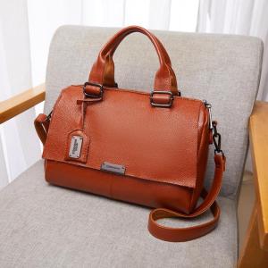 Wholesale ladys: New European and American Style Flip Leather Handbag Crossbody Pillow Boston Large Capacity