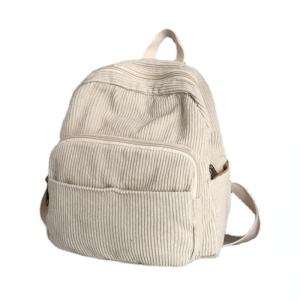 Wholesale mobile strap: Corduroy Girls Backpack Soft Small Zipper Daily Women Shopping Back Pack