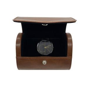 Wholesale custom watch box: Custom Brown PU Leather Watch Box for Jewelry