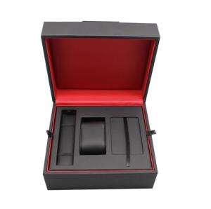 Wholesale luxury watch box: Luxury Black Leather Watch Packaging Box