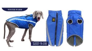 Wholesale fur vest: Clothes for Large Dogs Waterproof Big Dog Vest Jacket Autumn Winter Warm Fur Collar PET Dog Coat for