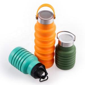 Wholesale silicone bottle: BC010 Custom Logo Print Promotion Gifts -silicone Collapsible Fodling Bottle 500ml