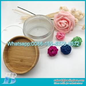 Wholesale eye makeup: High Quality Frosted Glass Cream Jars Natural Bamboo Lids