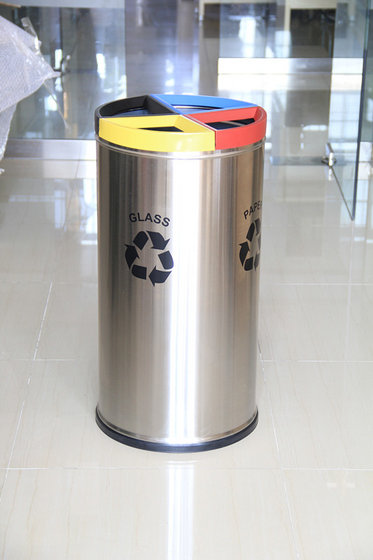 stainless steel dustbin round