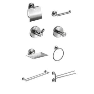 Wholesale robe hook: 17 Piece Bathroom Hardware Sets Satin Stainless Steel Sus 304 Wall-Mounted