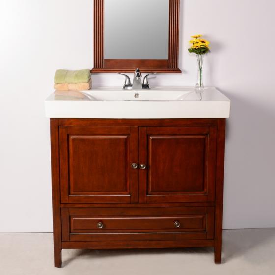 High Quality Single Sink Wood+MDF Bathroom Vanity Cabinet ...