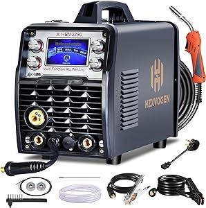 Wholesale iron can: HZXVOGEN 250A Aluminum MIG Welder 6 in 1 Large LCD Display Multiprocess Welding Machine 110V/220V MI