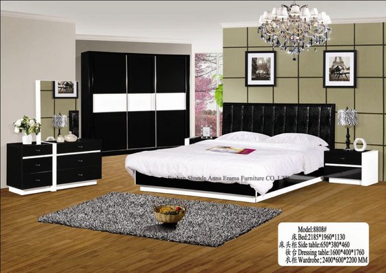 Bedroom Sets White And Black Color Included Bed Wardrobe Bestand