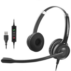 Wholesale wired headset: Wholesale Factory Wired Stereo Call Center Headset Noise Cancelling Office Headphones