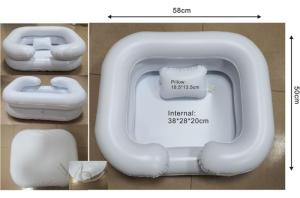 Wholesale hot sale inflatable slide: White Inflatable Shampoo Basin for the Disabled