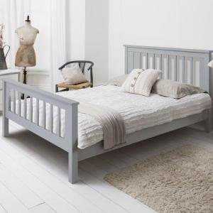 Wholesale Beds: Pine Vertical Strip Single Bed White and Gray