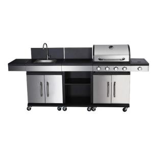 Wholesale stainless steel kitchen sink: Outdoor Kitchen Multi 4 Burner Gas BBQ Grill