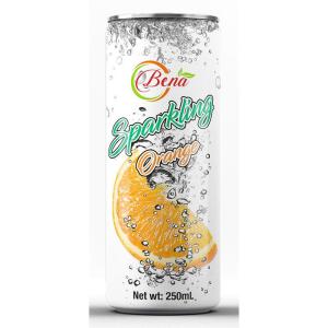 Wholesale canned yellow peach: High Quality Sparkling Orange Juice Flavor From BENA Soft Drink Own Brand Export